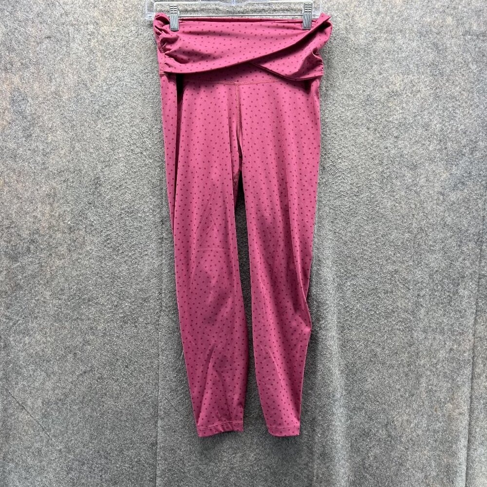 Nike Pants Women Medium Ladies Pink Athletic Leggings Dri Fit Gym Polyester Dots